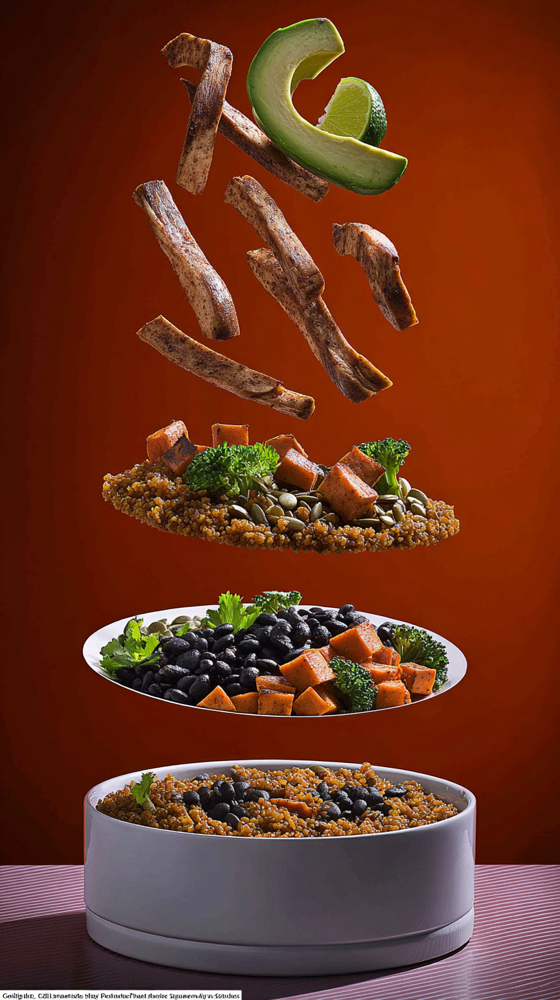 Meal prep bowl with protein, grains, and vegetables