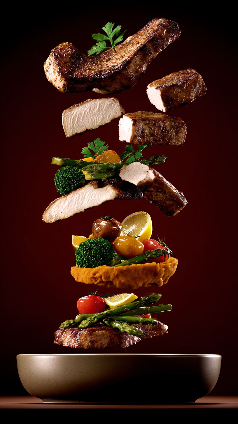 Post-workout recovery meal with protein and vegetables